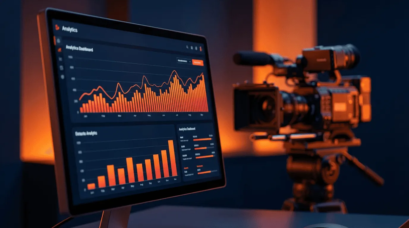 Graphique de performance vidéo sur écran d'ordinateur professionnel