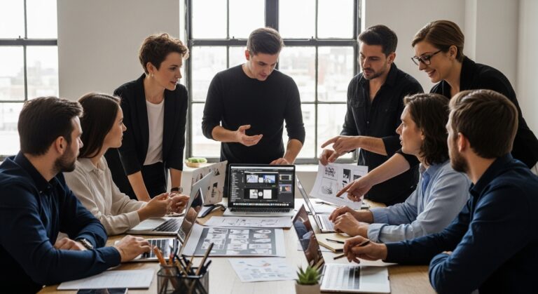 workflow motion design, collaboration, office